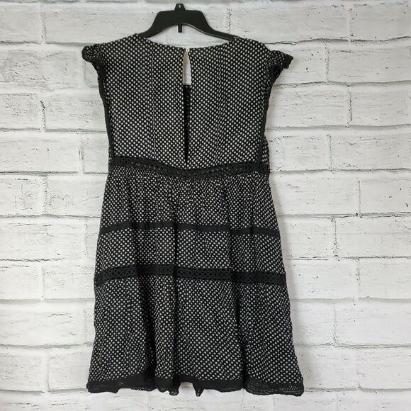 Free People Retro A Line Dress Black And White Womens Small Rayon - Picture 2 of 9